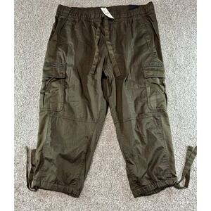 Lane Bryant's Capri Cargo Pants Women's Size 18/20 Drawstring Dark Green NWT